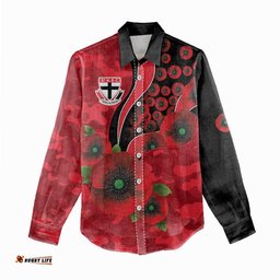St Saints ANZAC Personalised Women Casual Shirt Lest We Forget Poppy Camo LT9