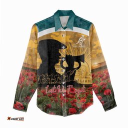 Personalised Wallabies ANZAC Day Women Casual Shirt Last Post Poppy Lest We Forget LT14