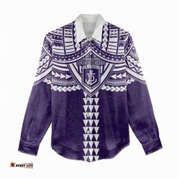 Personalized Fremantle Dockers Women Casual Shirt Polynesian Tribal Pattern Heritage Football TS04