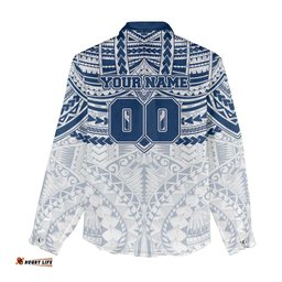 Personalized Geelong Cats Women Casual Shirt Polynesian Tribal Pattern Heritage Football TS04
