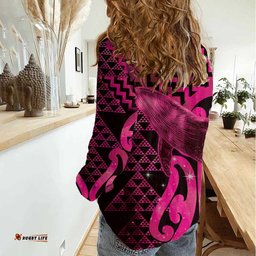 Humpback Whale Matariki New Zealand Women Casual Shirt NZ Maori Paikea Poutama Luxury Pink LT14