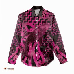 Humpback Whale Matariki New Zealand Women Casual Shirt NZ Maori Paikea Poutama Luxury Pink LT14
