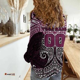 Personalized Manly Warringah Sea Eagles Women Casual Shirt Polynesian Tribal Pattern Style TS04