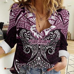 Personalized Manly Warringah Sea Eagles Women Casual Shirt Polynesian Tribal Pattern Style TS04