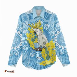World Diabetes Day Australia Women Casual Shirt Yellow-crested Cockatoo Golden Wattle Aboriginal LT14