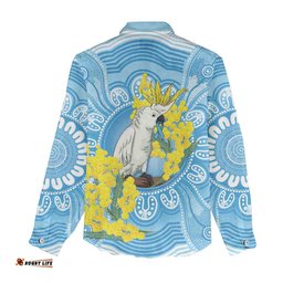 World Diabetes Day Australia Women Casual Shirt Yellow-crested Cockatoo Golden Wattle Aboriginal LT14