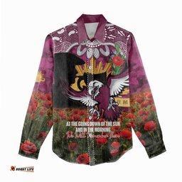 Personalised Sea Eagles Rugby ANZAC Day Women Casual Shirt Last Post Poppy We Will Remember Them LT14