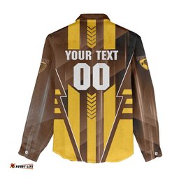 Personalized Hawthorn Hawks Women Casual Shirt Modern Geometric Sports Graphic Style TS04