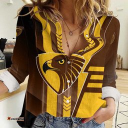 Personalized Hawthorn Hawks Women Casual Shirt Modern Geometric Sports Graphic Style TS04