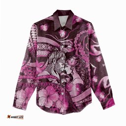 Personalised Maori Romantic Valentine Women Casual Shirt The Hongi Kiss Pink Galaxy DT05