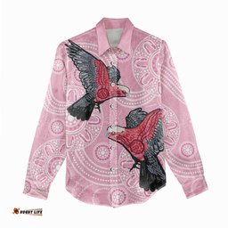 Pink Galah Aussie Aboriginal Women Casual Shirt Soaring High LT7