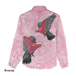 Pink Galah Aussie Aboriginal Women Casual Shirt Soaring High LT7