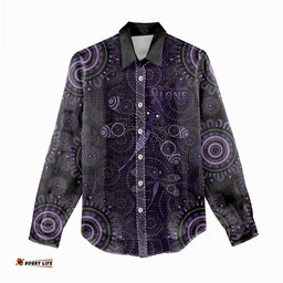 Purple Dragonfly Aboriginal of Hope Women Casual Shirt Australian Epilepsy Awareness LT9