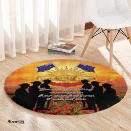 ANZAC Day Round Carpet Remembrance Tribute Soldiers And Poppy Field LT05