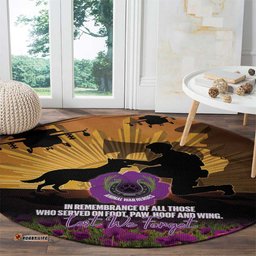 Animal War Heroes Australia ANZAC Day Round Carpet We Will Always Remember Them LT14