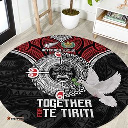 Aotearoa and Tonga Mo Te Tiriti Round Carpet New Zealand Honour The Treaty Ake!Ake!Ake! LT9