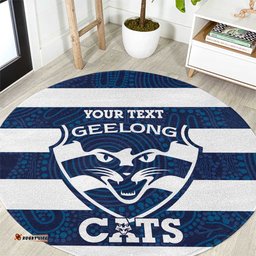 AFL Cats Football Custom Round Carpet Geelong Proud Indigenous Art LT14