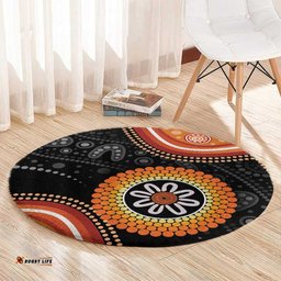 Australia Aboriginal Art Round Carpet Indigenous Proud LT14