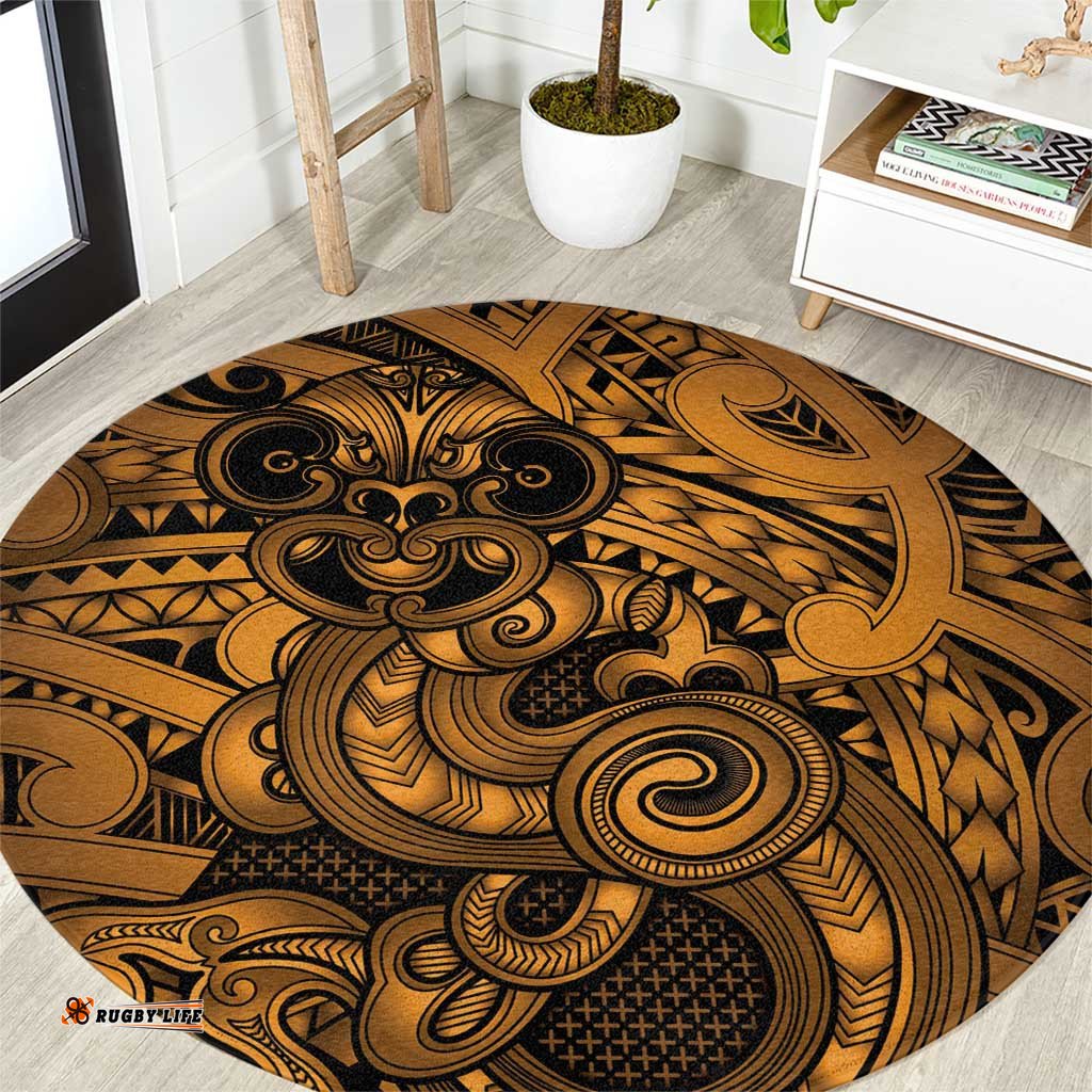 Aotearoa Maori Hei Tiki Round Carpet Koura Kowhaiwhai Puhoro Motif LT9