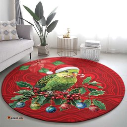 Aussie Green Budgerigar Round Carpet Aboriginal Inspired Christmas LT9