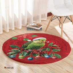 Aussie Green Budgerigar Round Carpet Aboriginal Inspired Christmas LT9