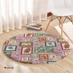 Aussie Birds Christmas La La Land Round Carpet Pink Vintage Stamp Edition LT9