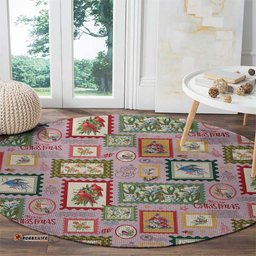 Aussie Birds Christmas La La Land Round Carpet Pink Vintage Stamp Edition LT9