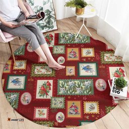 Aussie Birds Christmas La La Land Round Carpet Red Vintage Stamp Edition LT9