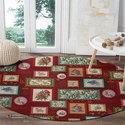 Aussie Birds Christmas La La Land Round Carpet Red Vintage Stamp Edition LT9