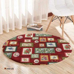 Aussie Birds Christmas La La Land Round Carpet Red Vintage Stamp Edition LT9