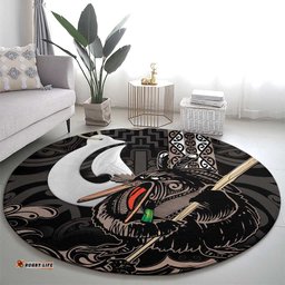 Aotearoa Hei Matau Round Carpet Haka Kiwi Mix Maori Mangopare LT14