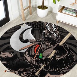Aotearoa Hei Matau Round Carpet Haka Kiwi Mix Maori Mangopare LT14