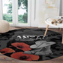 Australia 1915 Gallipoli ANZAC Round Carpet 111th Anniversary Army Boots And Slouch Hat LT14