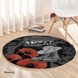 Australia 1915 Gallipoli ANZAC Round Carpet 111th Anniversary Army Boots And Slouch Hat LT14