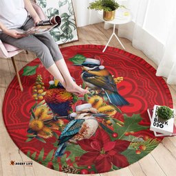 Aussie Native Bird Round Carpet Aboriginal Inspired Christmas LT9