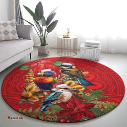 Aussie Native Bird Round Carpet Aboriginal Inspired Christmas LT9