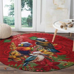 Aussie Native Bird Round Carpet Aboriginal Inspired Christmas LT9