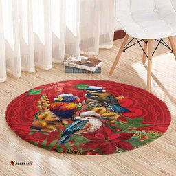 Aussie Native Bird Round Carpet Aboriginal Inspired Christmas LT9
