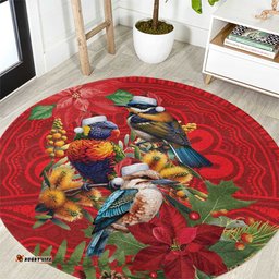 Aussie Native Bird Round Carpet Aboriginal Inspired Christmas LT9