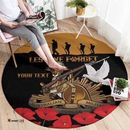 Australia ANZAC Day Personalised Round Carpet Honouring The Animals That Served LT9