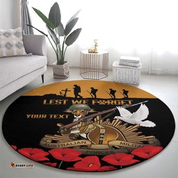 Australia ANZAC Day Personalised Round Carpet Honouring The Animals That Served LT9