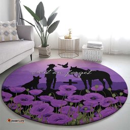 Australia ANZAC Animal Heroes Round Carpet Purple Poppies LT7