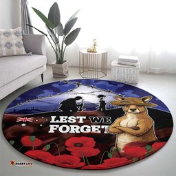 ANZAC Day Round Carpet Lest We Forget DT05