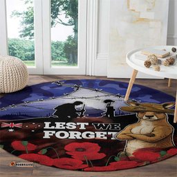 ANZAC Day Round Carpet Lest We Forget DT05