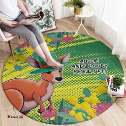 Aussie and Bloody Proud of It Round Carpet Happy Australia Day LT9