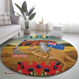 26 January One Proud Aussie Round Carpet Kangaroo and Koala Happy Australia Day LT9