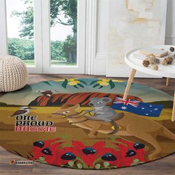 26 January One Proud Aussie Round Carpet Kangaroo and Koala Happy Australia Day LT9