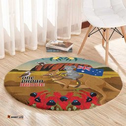 26 January One Proud Aussie Round Carpet Kangaroo and Koala Happy Australia Day LT9