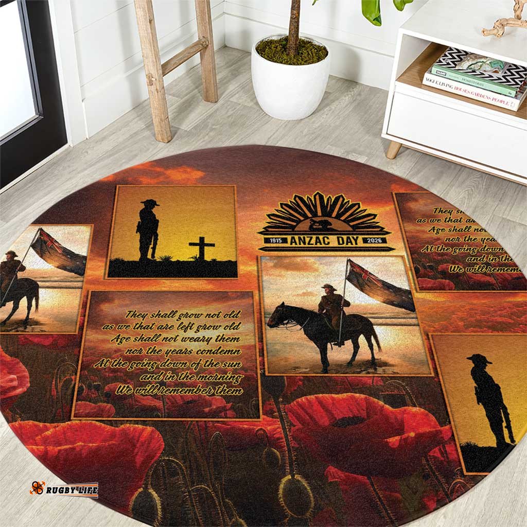ANZAC Day Film Reel Lest We Forget Round Carpet Australia NZ Memorial LT9
