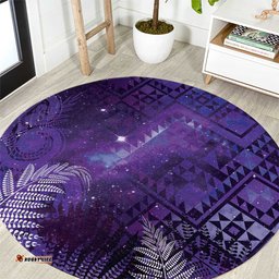 Aotearoa Taniko Matariki Round Carpet Cosmic Violet LT7